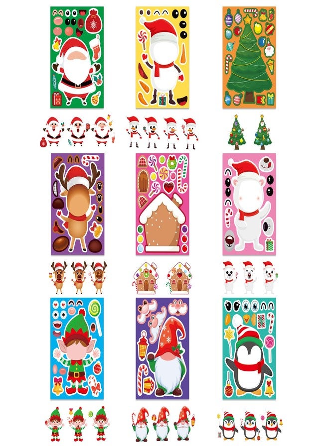 DUJAA 36 Sheets Christmas Make a Face Stickers for Crafts Make Your Own Characters Mix and Match Sticker Christmas Santa Stickers Christmas Tree Sticker Christmas Stocking Stuffer - Image 4